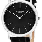 Stuhrling Men’s 601.33151 Ascot Swiss Quartz Ultra Thin Black Alligator-Embossed Leather Strap Watch