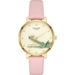 Kate Spade Watches Gold-Tone and Lemonade Pink Leather Monterey Watch