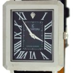 Le Chateau #1808M_BLK Men’s Diamond Accented Slim Leather Dress Watch