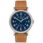 Timex Men’s TW2R42500 Weekender 40 Brown/Blue Leather Strap Watch