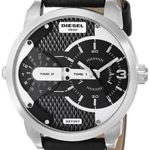 Diesel Men’s DZ7307 Mini Daddy Stainless Steel Black Leather Watch