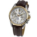 Jacques Lemans Men’s Liverpool 44mm Brown Leather Band Steel Case Quartz Silver-Tone Dial Watch 1-1117.1DN