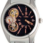 Le Chateau Men’s Skeleton Quartz Watch with Stainless Steel Band and Date Display #5704