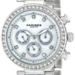 Akribos XXIV Women’s AK682SS Lady Crystal-Accented Watch with Stainless Steel Mesh Bracelet