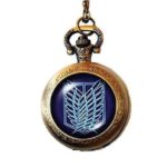 Attack on Titan Survey Corps Bronze Vintage Pocket Watch Necklace Shingeki No Kyojin Mikasa Levi Anime Manga Yaeger Shounen Weekly,best Gift