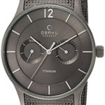 Obaku Men’s Quartz Titanium and Stainless Steel Dress Watch, Color:Grey (Model: V175GMTJMJ)