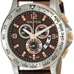 Nautica Men’s NAD19503G NST 600 Chrono Analog Display Japanese Quartz Brown Watch