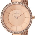 Obaku Women’s Quartz Stainless Steel Dress Watch, Color:Rose Gold-Toned (Model: V179LEVVMV)