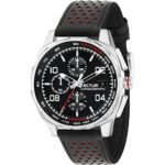 SECTOR Men’s ‘890’ Quartz Stainless Steel and Leather Sport Watch, Color Black (Model: R3271803001)