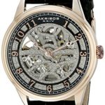 Akribos XXIV Men’s AK807RG Automatic Movement Watch with Silver and Black Dial and Black Strap