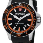 Wenger Seaforce Men’s Quartz Watch with Black Dial Analogue Display and Black Silicone Strap 010641102