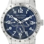 Nautica Men’s N14672G BFD 101 Silver-Tone Stainless Steel Bracelet Watch