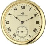 Charles-Hubert, Paris 3912-G Premium Collection Stainless Steel Pocket Watch