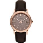 Burberry Men’s BU9013 Large Check Brown Leather Strap Watch