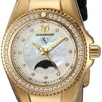 Technomarine Women’s ‘Eva Longoria’ Quartz Gold-Tone and Leather Casual Watch, Color:Black (Model: TM-416020)