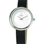 Obaku Denmark Women’s Analog Watch with Black Leather Band V146LXCIRB