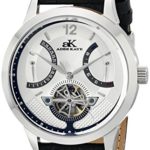 Adee Kaye Men’s ‘Prospere’ Automatic Stainless Steel Casual Watch, Color:Black (Model: AK2241-MRG/SV)