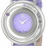 Versace Women’s ‘Venus’ Quartz Stainless Steel and Leather Casual Watch, Color:Purple (Model: VFH140014)