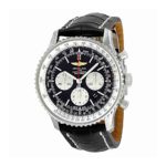 Breitling Navitimer 01 Chronograph Black Dial Black Leather Mens Watch AB012721/BD09BKCD