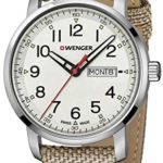 Wenger Men’s Attitude Stainless Steel Swiss-Quartz Nylon Strap, Beige, 21.6 Casual Watch (Model: 01.1541.112)