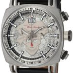 Ritmo Mundo Racer Stainless Steel Swiss-Quartz Watch with Leather Calfskin Strap, Black, 22 (Model: 2221/14)