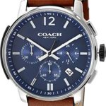 COACH Men’s Bleecker Chrono Leather Matte Navy One Size