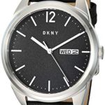 DKNY Men’s Gansevoort Stainless Steel Quartz Watch with Leather Strap, Black, 21.8 (Model: NY1604)