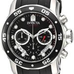 Invicta Men’s ‘Pro Diver’ Quartz Stainless Steel and Silicone Watch, Color:Black (Model: 21927)