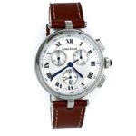 Louis Erard Women’s Chronograph Quartz Watch Romance Collection with Brown Leather Strap