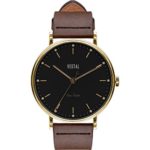 Vestal Sophisticate Stainless Steel Swiss-Quartz Watch with Leather Strap, Brown, 20 (Model: SP42L05.BR)