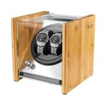 Watch Winder Box for Automatic Watches Or Rolex Couple Size Double, Craftsmanship 100% Bamboo Wood Patent Housing Case, AC Or Battery Powered Super Quiet Japanese Motor by Watch Winder Smith