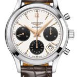 Longines Heritage Column Wheel Chronograph Steel Mens Strap Watch Calendar L2.742.4.02.2