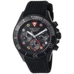 Nautica Men’s Westport Collection Stainless Steel Japanese-Quartz Watch with Silicone Strap, Black, 19 (Model: NAPWPC003)