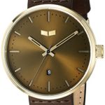 Vestal Unisex RST3L04 Roosevelt Leather Analog Display Quartz Brown Watch