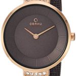 Obaku Women’s Analog-Quartz Watch with Stainless-Steel Strap, Brown, 10 (Model: V177LEVNMN)