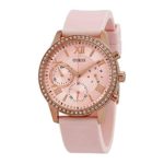 Guess Solar Quartz Pink Dial Ladies Multifunction Watch W1135L2