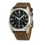 Victorinox Infantry Chronograph Black Dial Leather Strap Mens Watch 241567XG (Renewed)