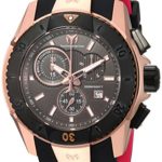 Technomarine Men’s UF6 Gold Quartz Watch with Silicone Strap, Black, 26 (Model: TM-616005)