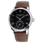 Frederique Constant Men’s Horological Smart Watch Stainless Steel Swiss-Quartz Leather Calfskin Strap, Brown, 21 (Model: FC-285B5B6)