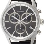 Calvin Klein Mens Chronograph Quartz Watch with Leather Strap K4M271C3