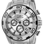 Invicta Men’s Pro Diver Quartz Watch with Stainless Steel Strap, Silver, 26 (Model: 22317-I)