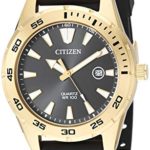 Citizen Men’s Stainless Steel Japanese-Quartz Polyurethane Strap, Black, 22 Casual Watch (Model: BI1043-01E)