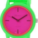 Geneva Platinum Women’s 9856.LIMEGREEN.MAGENTA Green Silicone Quartz Watch