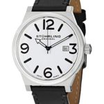 Stuhrling Original Men’s 454.33152 Leisure Eagle Osprey Swiss Quartz Date Black Leather Strap Watch