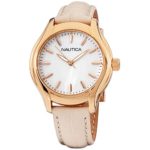 Nautica Women’s NAD12000M NCT 18 MID Analog Display Quartz Beige Watch