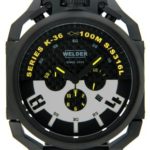 Welder by U-Boat K36 Chronograph Black Ion-Plated Steel Mens Watch Rubber Strap K36-2402