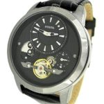 Fossil Grant Black Dial Stainless Steel Leather Quartz Male Watch ME1126