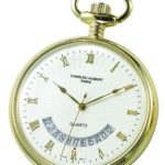 Charles-Hubert, Paris Gold-Plated Open Face Quartz Pocket Watch