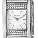 GUESS Women’s U0127L1 Timeless Shine Crystal Mesh Silver-Tone Watch