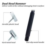 Dual Head Small Hammer, 7-1/3in Length, Black Knurled Grip, Double face Jewelry Mallet Hammer, Mini Mallet for crafts, Mini Hammer for Watch, Tuning, Woodworking, Toys, Handcraft, Leather, Instruments